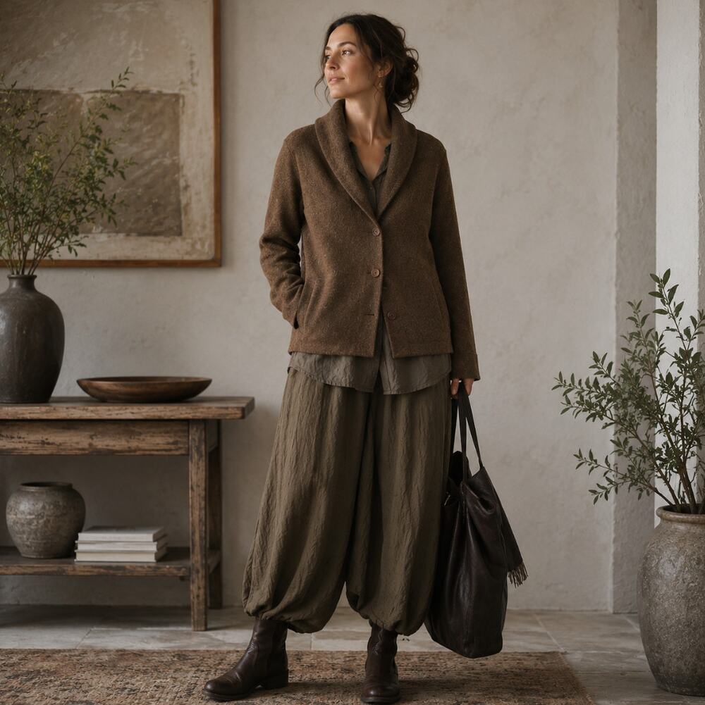 OSKA Moessmer Boiled Virgin Wool Coat Brown Asymmetrical Sz 1 Small $899 {DD3}